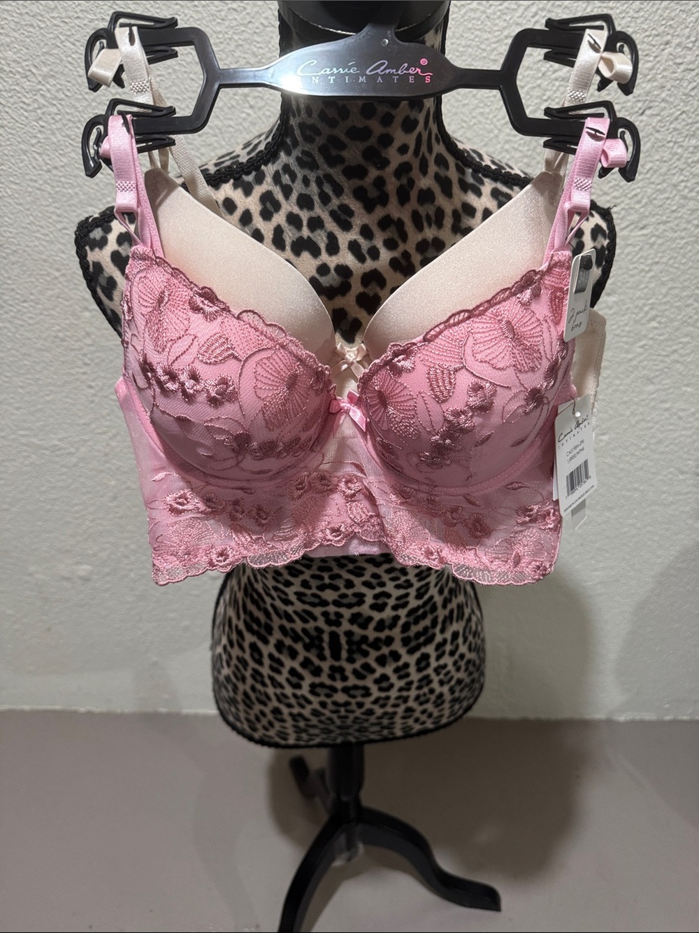 Carrie Amber Pink Lace Longline Support Bra